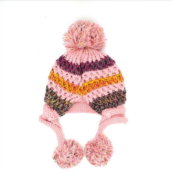 Winter Colorful Knit Pom Pom Hat Fleece Lined - Picture 5 of 6